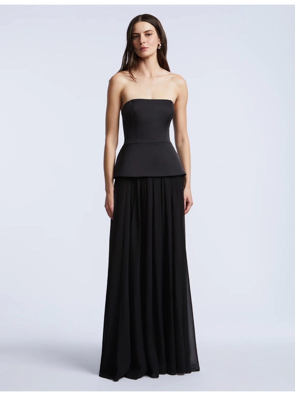 BCBGMaxAzria Strapless Peplum Gown